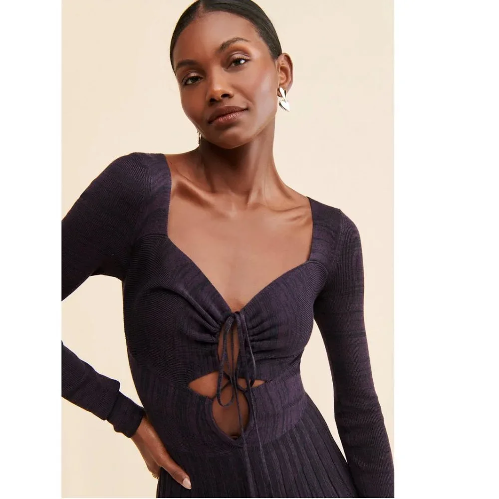 NEW Free People Lady Luck Jumpsuit One Piece Rose Pink Knit Ribbed Flare
